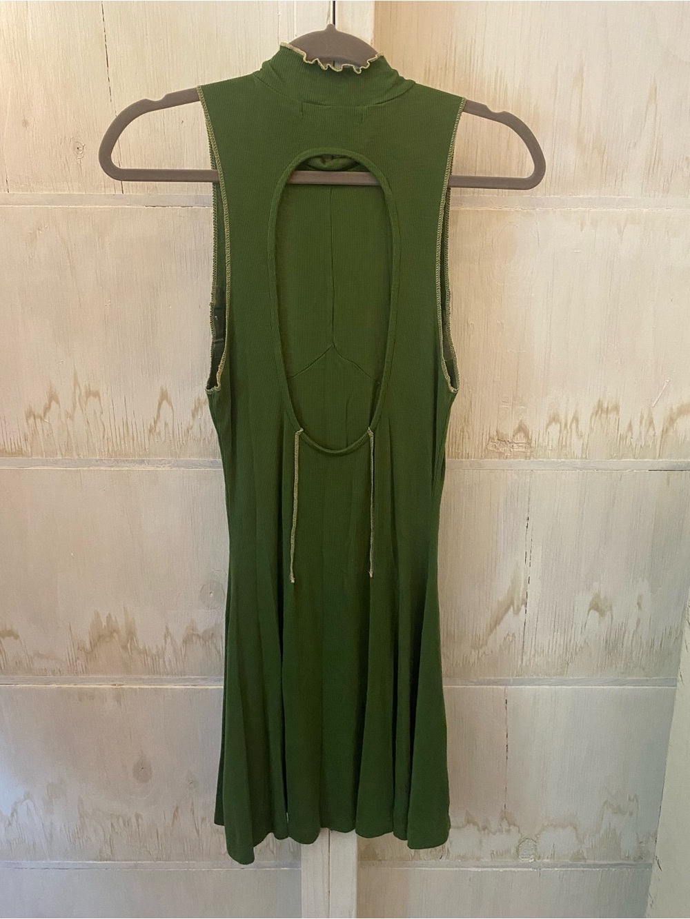 Urban Outfitters Olive Green Sleeveless Ruffle-Trim Dress - Picture 5 of 10